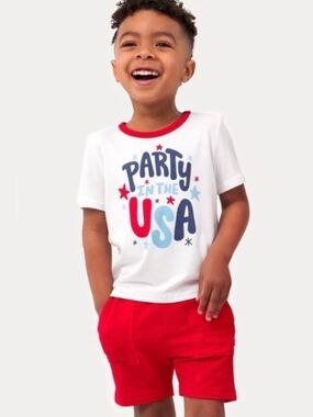 🎆NWOT Little Sleepies Party in the USA Shirt 2T